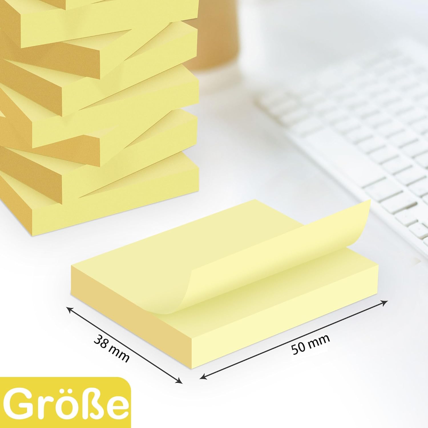 Thumbnail 1 de Gelbe Haftnotizen 51 x 38 mm – 36 Blöcke mit 70 Blättern, Post-its für Büro, Schule & Zuhause