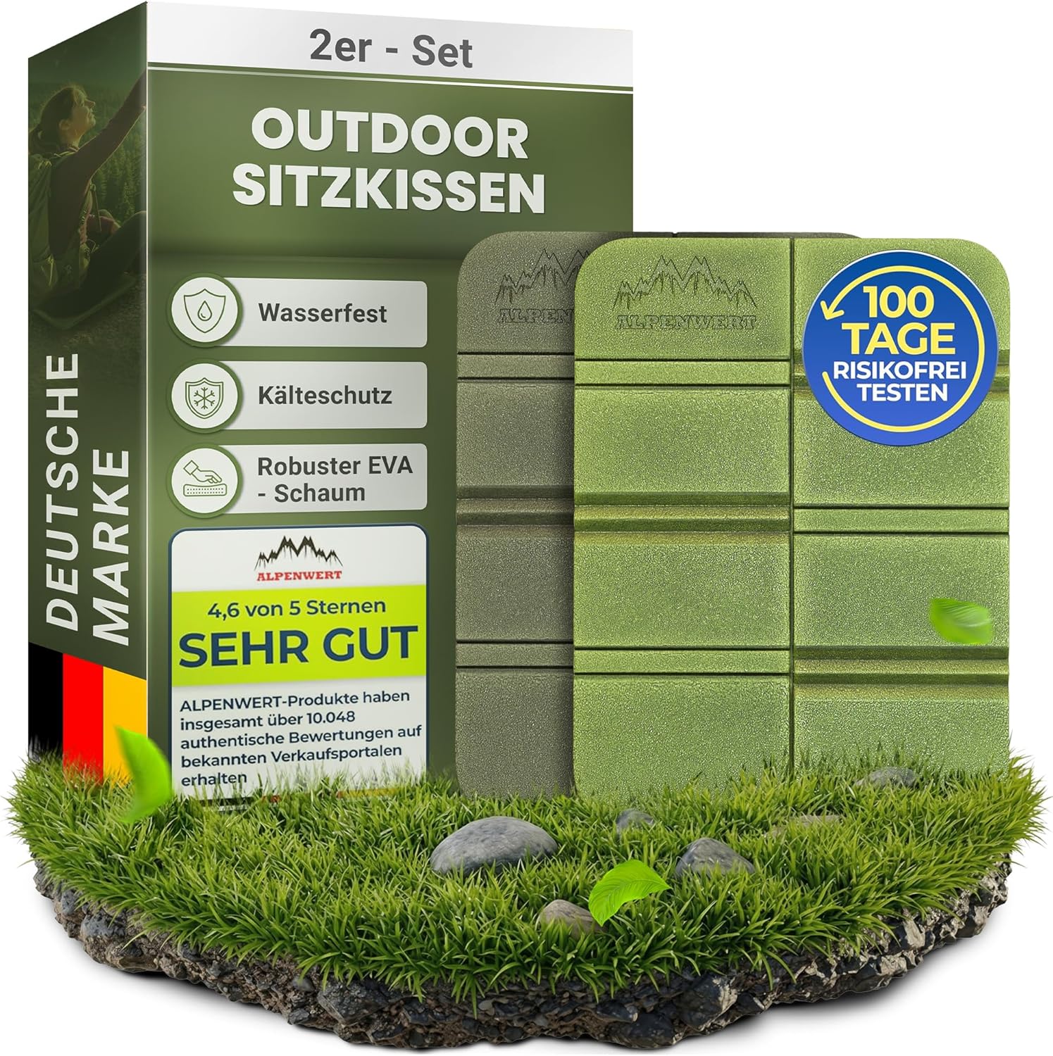 Thumbnail 6 de Alpenwert Outdoor Sitzkissen Faltbar 2er Set