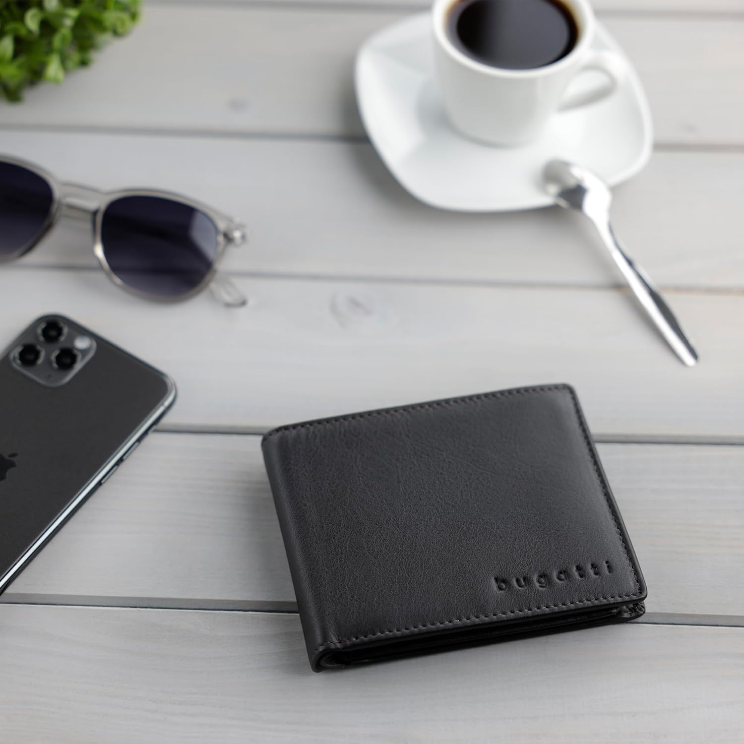 Thumbnail 3 de Bugatti Lima portefeuille homme en cuir marron format horizontal avec protection RFID