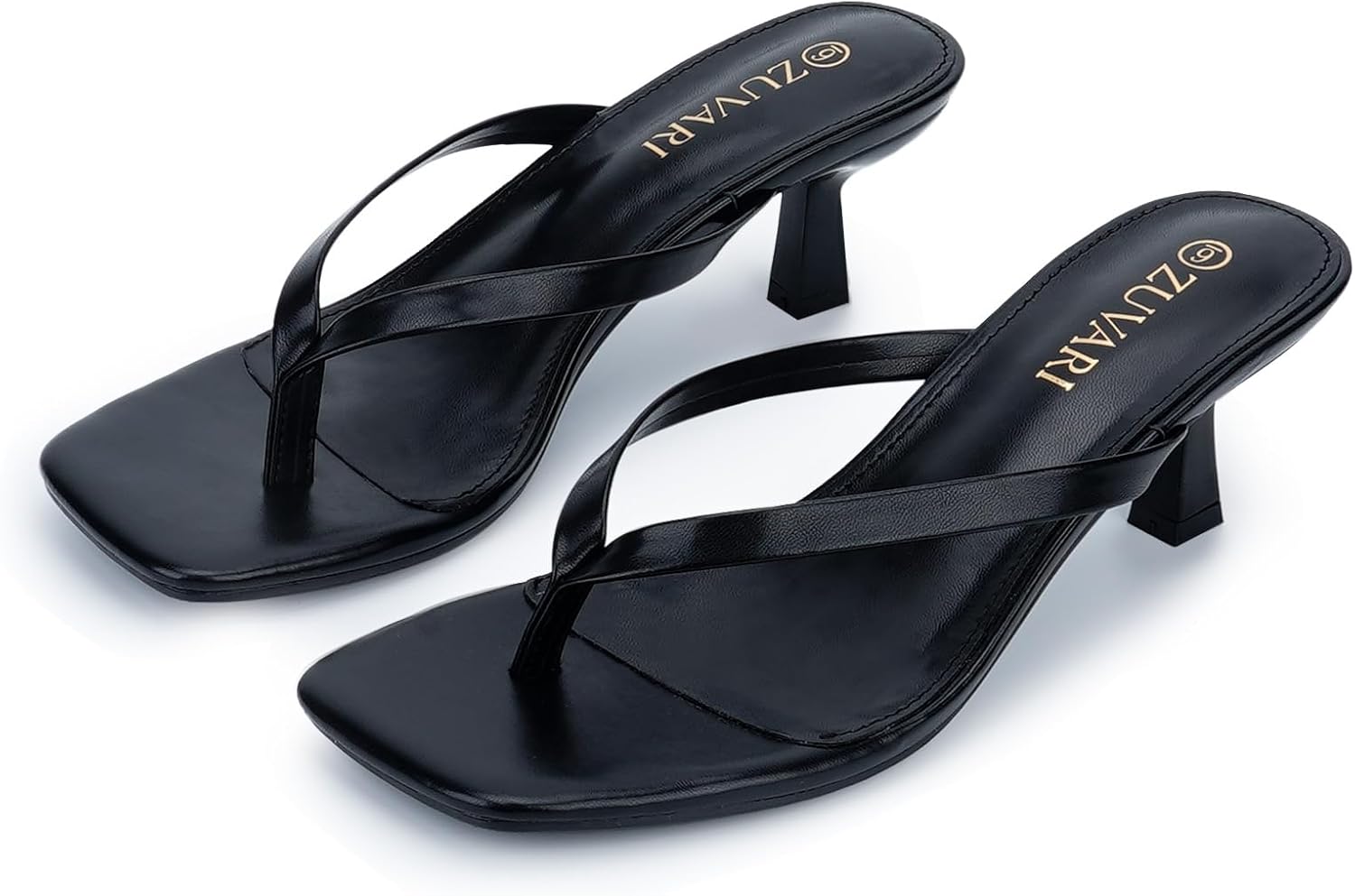 Thumbnail 4 de ZUVARI Kitten Heels for Women: Square Toe Flip Flop Kitten Heel Sandals, 2.16 Inch