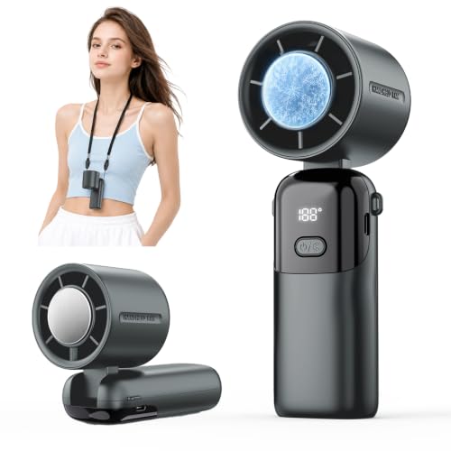 Detalle de 4 in 1 Ventilatore Turbo Portatile Yannovus: raffredda ovunque con mano, collo o tavolo