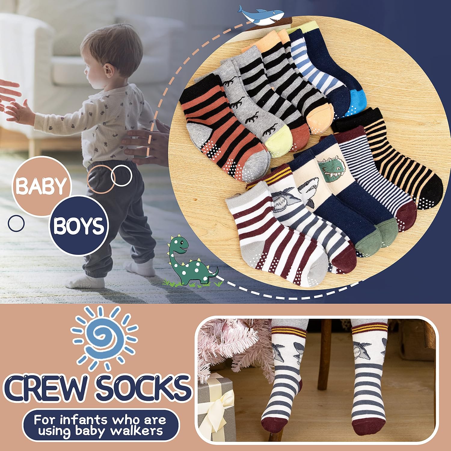 Thumbnail 4 de ANTSANG Stoppersocken Kinder 12 Paar