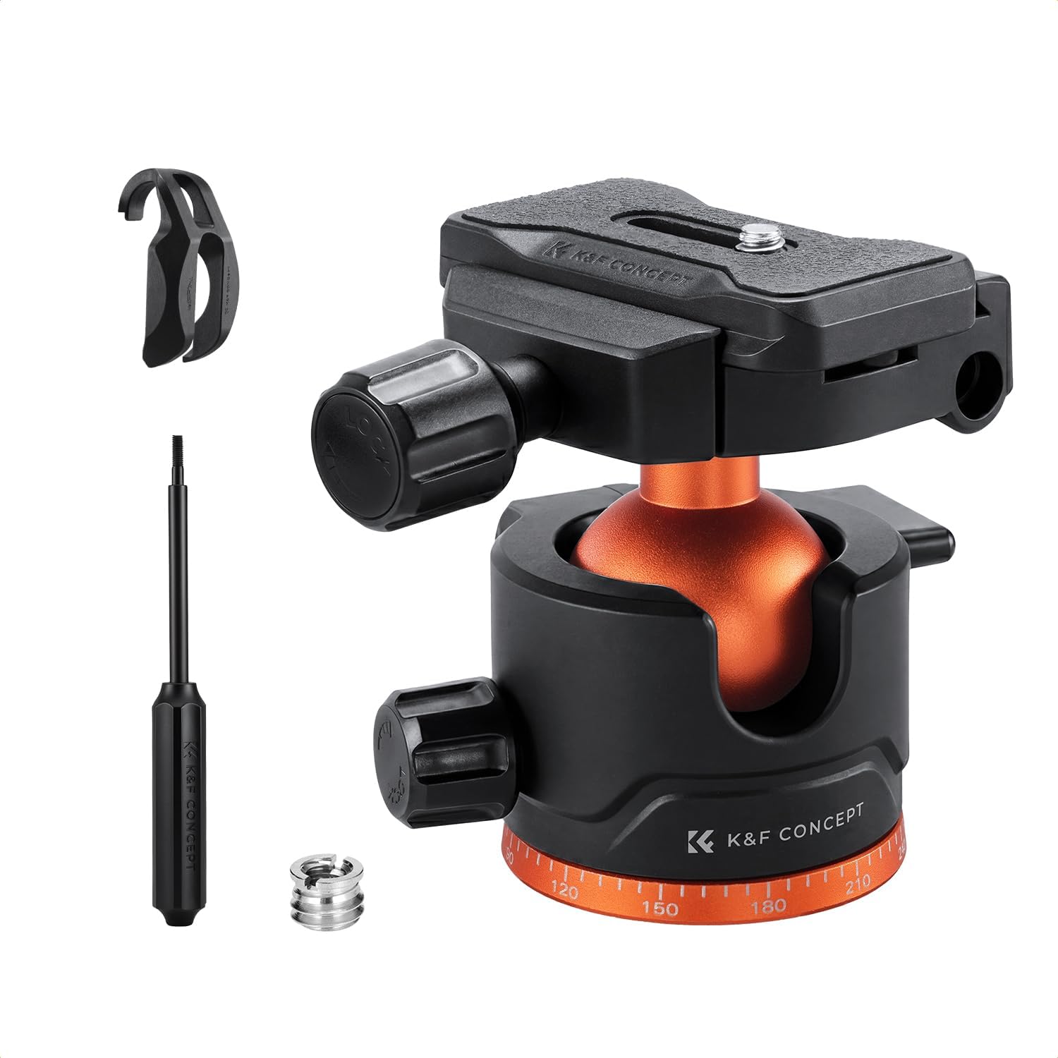 K&F CONCEPT Testa panoramica da 36 mm per treppiede – 8 kg, attacco Arca Swiss e rotazione a 360°
