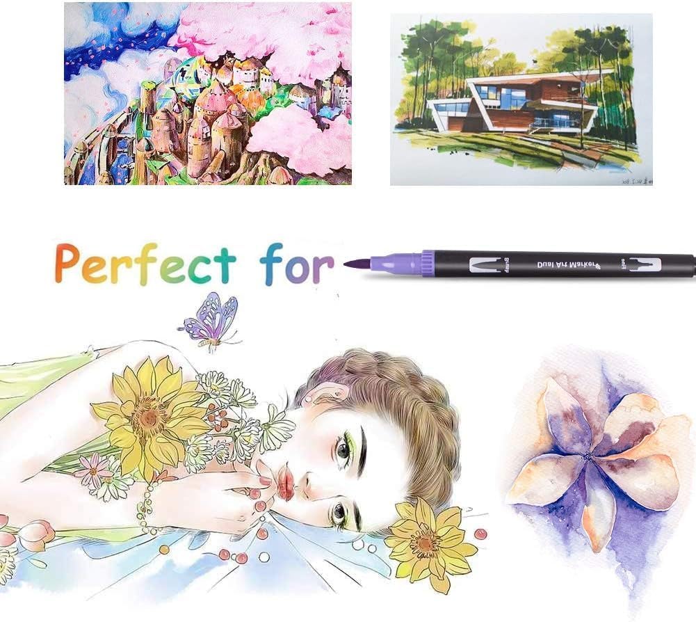 Thumbnail 5 de Laconile 72 Colour dual‑tip brush pens for colouring 🎨