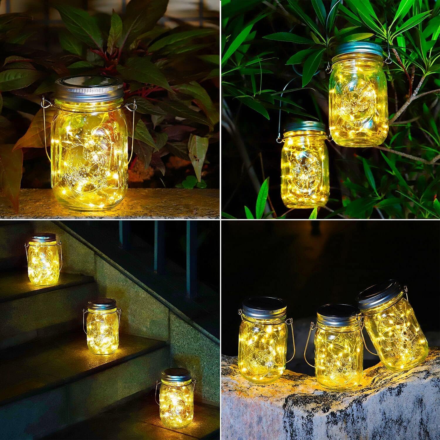 Detalle de Lanterne Solari da Esterno - Set da 6 pezzi con 30 LED IP65, luci solari per giardino SENMI