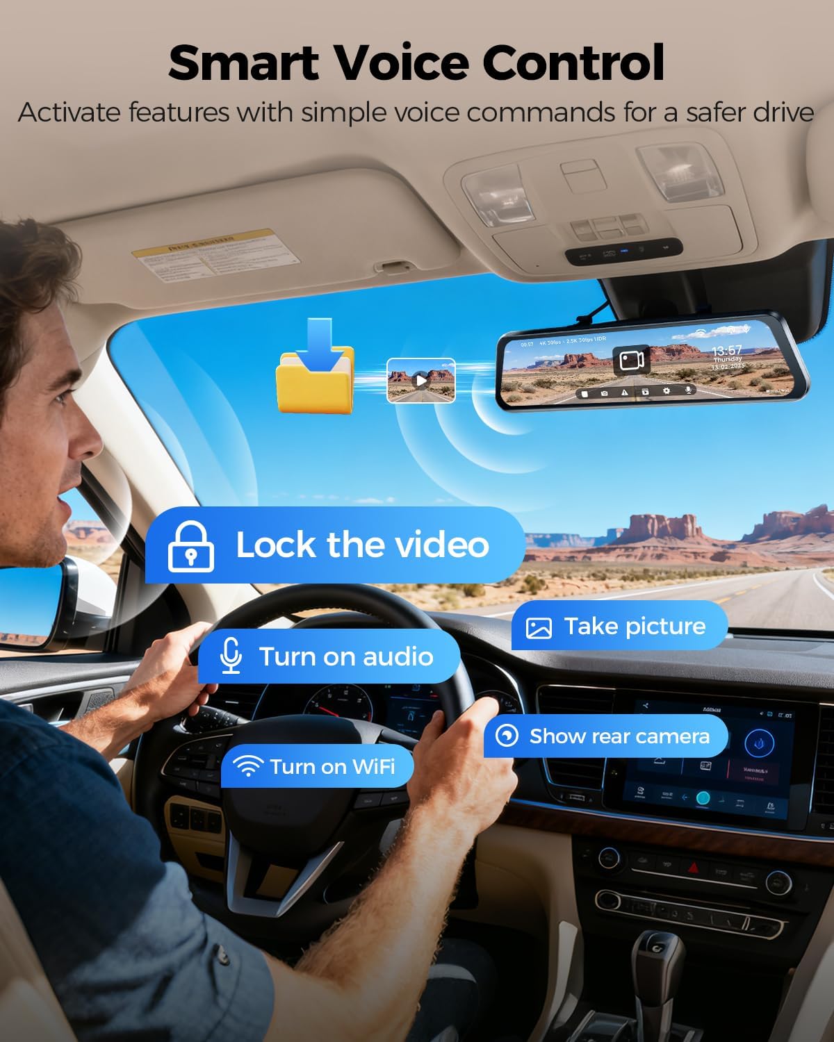 Thumbnail 4 de AZDOME PG17 Pro 4K+2.5K Mirror Dash Cam