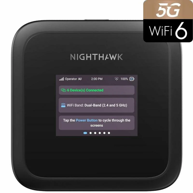 Detalle de Router Netgear M3 WiFi 6 5G Doble Banda – Portátil, Negro