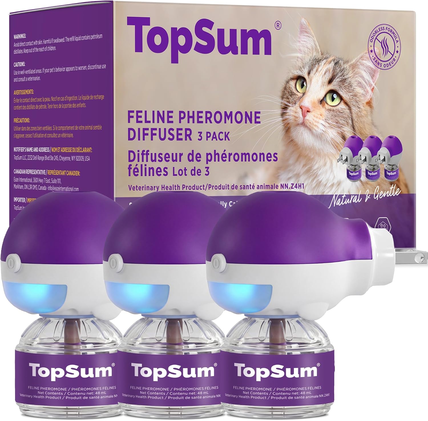 Detalle de TopSum Cat Pheromone Diffuser, 3 Refills