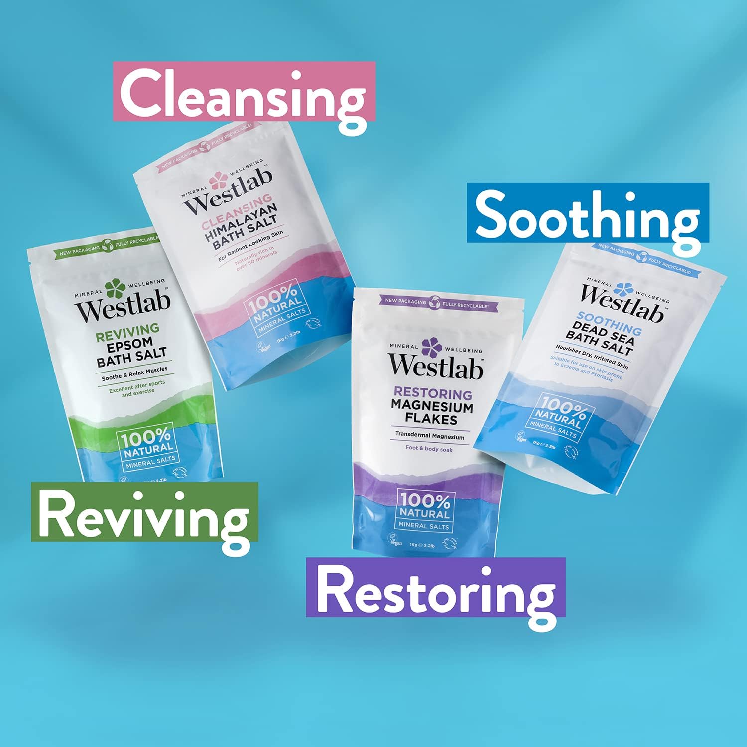 Thumbnail 5 de Westlab Recover Epsom Salts with White Willow & Eucalyptus (1kg) – Soothe and Support Recovery