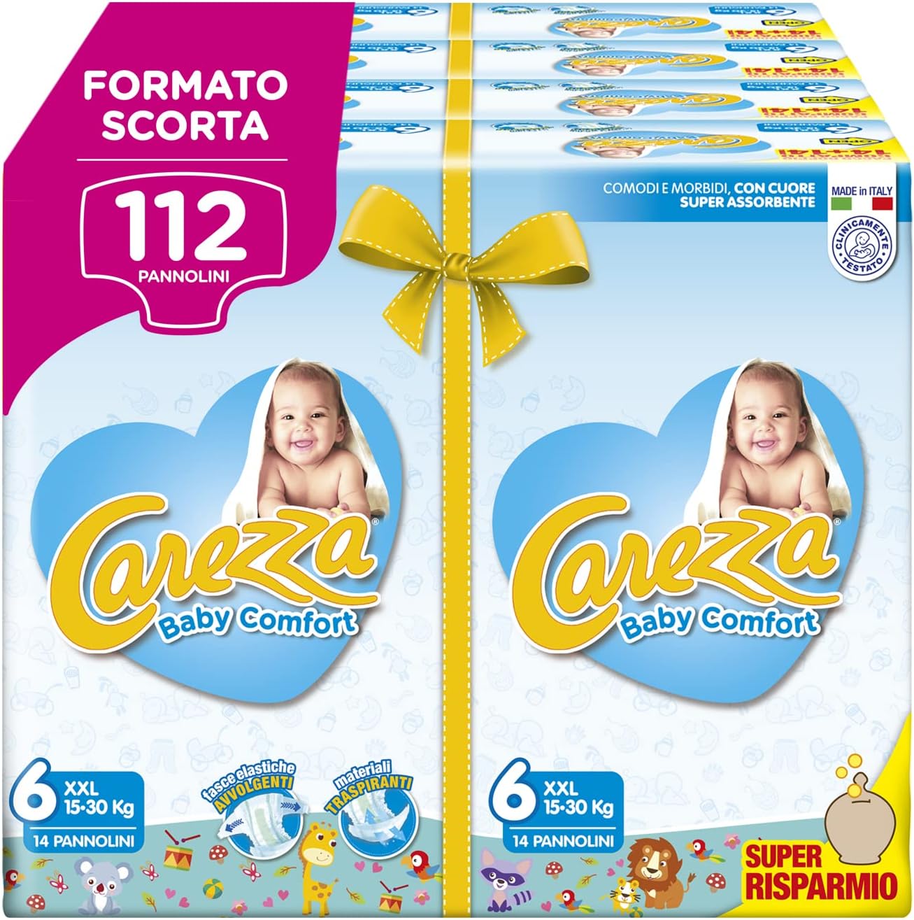 Detalle de Carezza Baby Comfort XXL Taglia 6 (16-30 kg) – 140 pannolini
