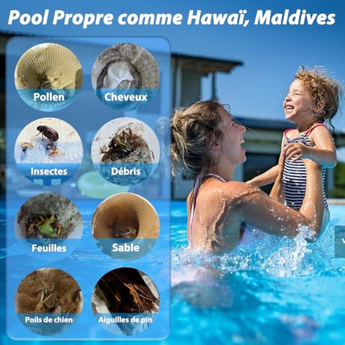 Detalle de KGC Chaussette Skimmer Piscine – 50 pièces, préfiltre réutilisable pour paniers de skimmer 7–19 cm