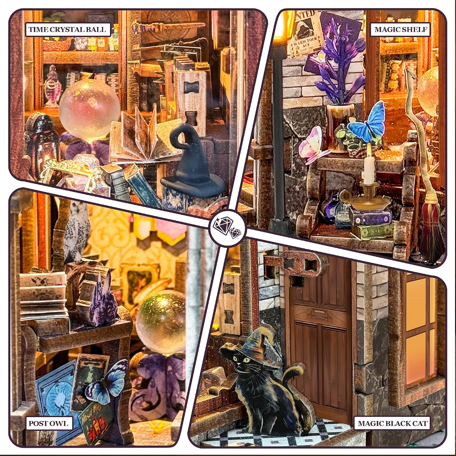 Detalle de DIY Miniature House Kit book nook 3D