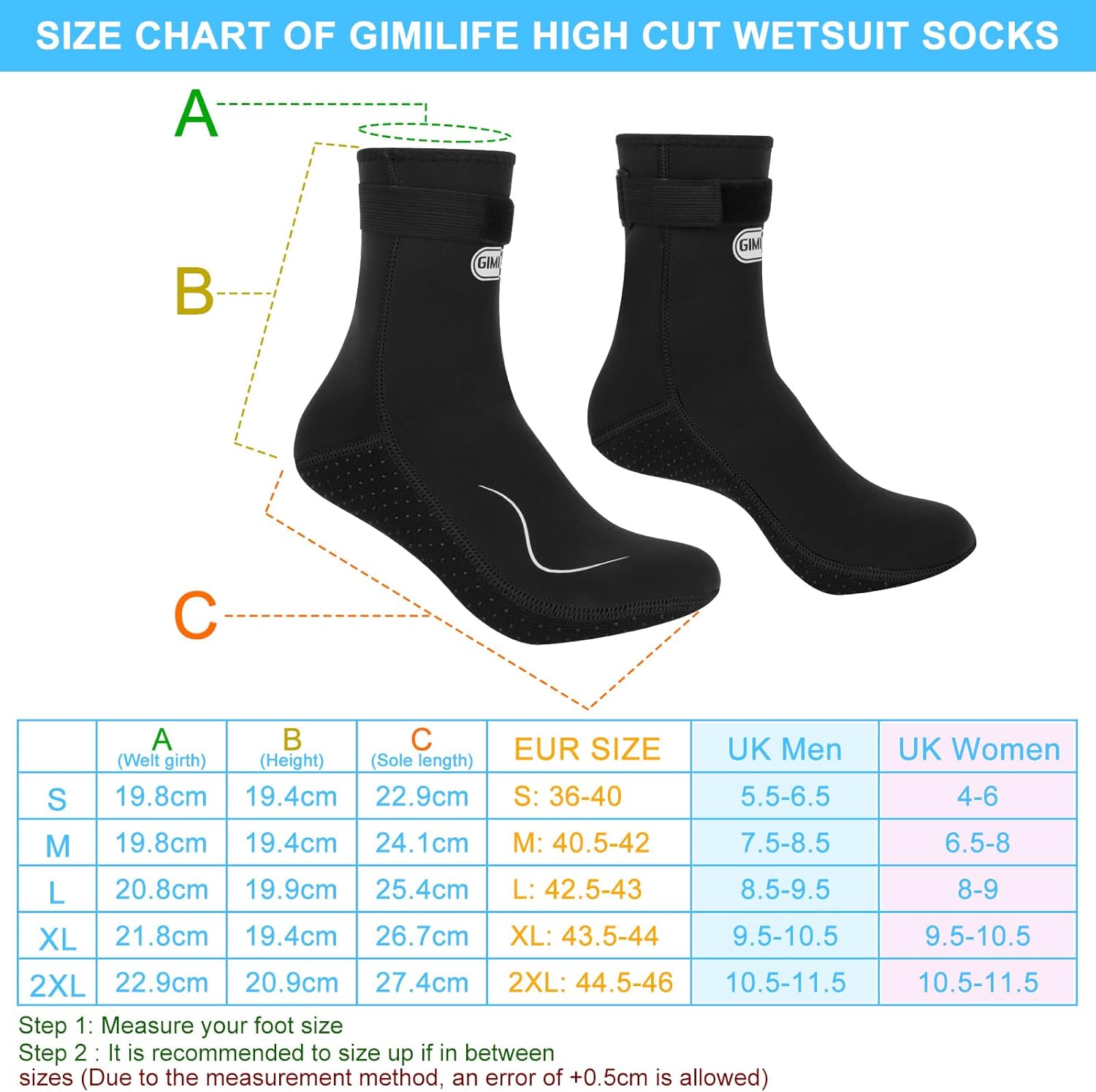 Detalle de Gimilife 3mm Neoprene Swimming Socks for Men and Women