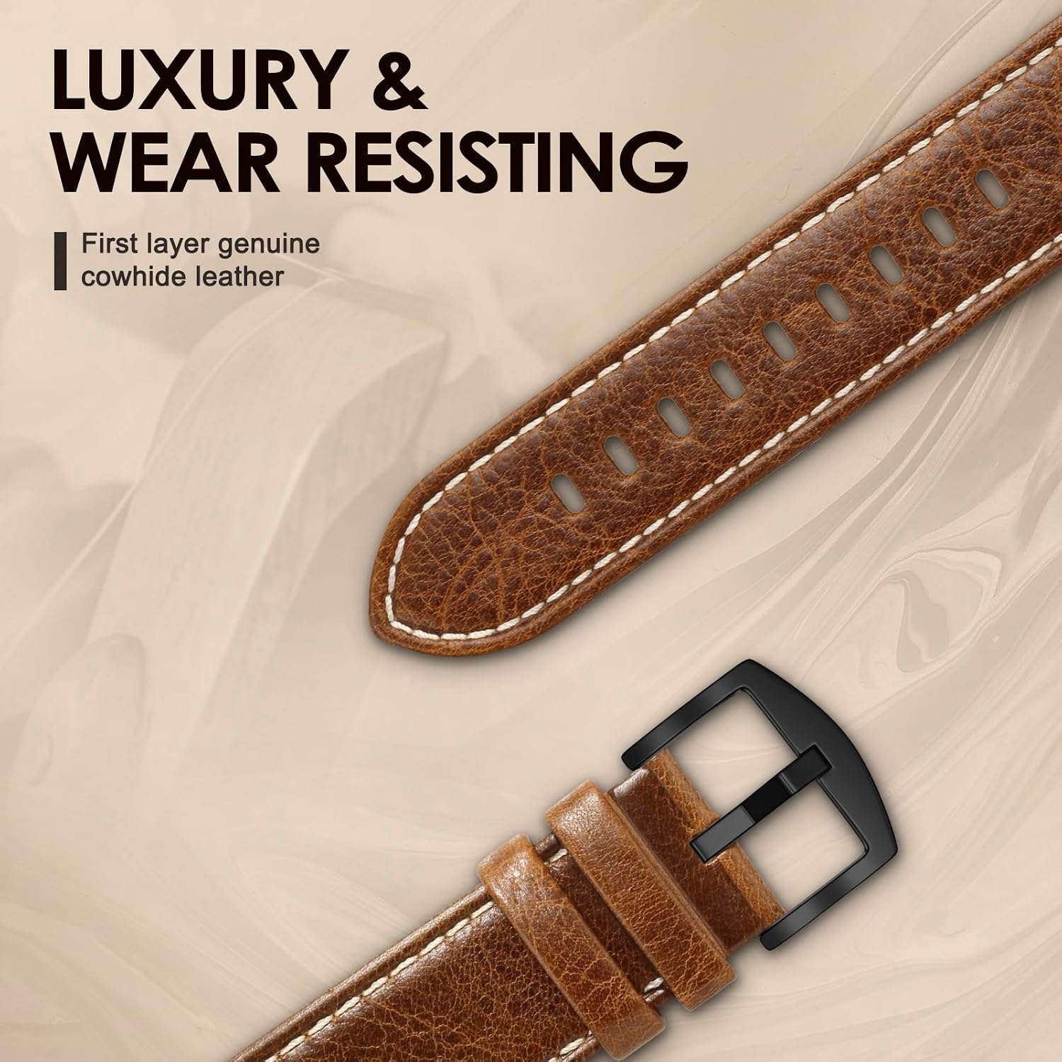 Thumbnail 1 de Tuocal Genuine Leather Strap 46mm