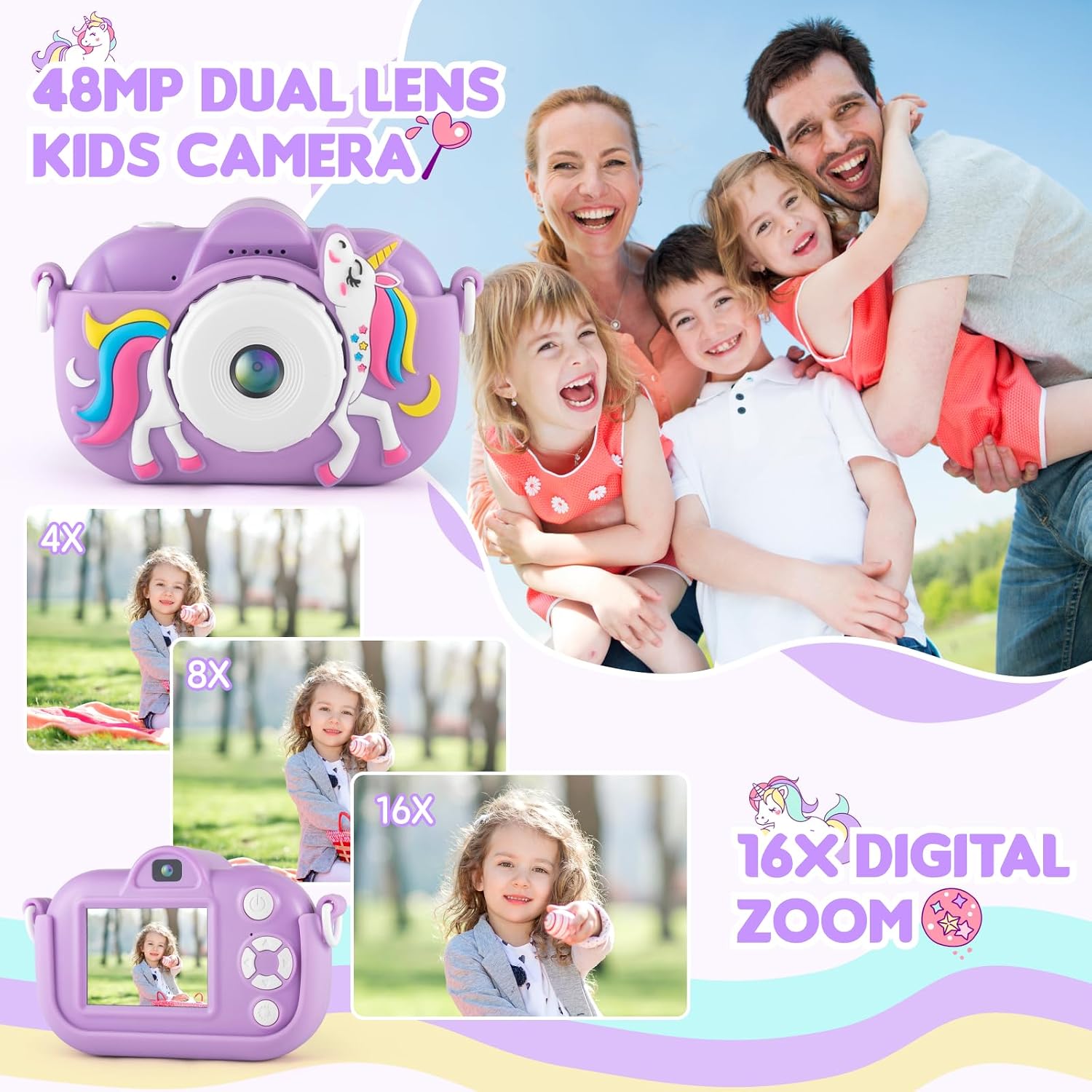 Thumbnail 4 de Kids Camera 48MP Selfie Camera for Ages 4–8