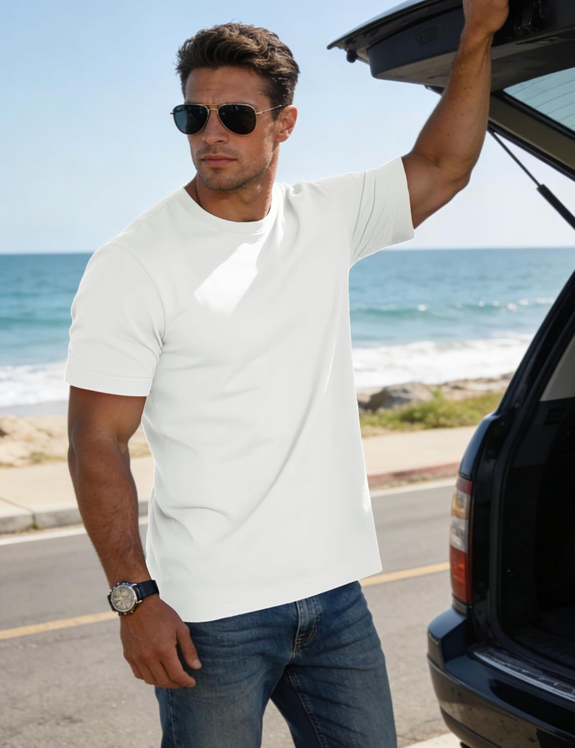 Detalle de MAGCOMSEN Men's Sun Protection T-Shirt UPF 80+