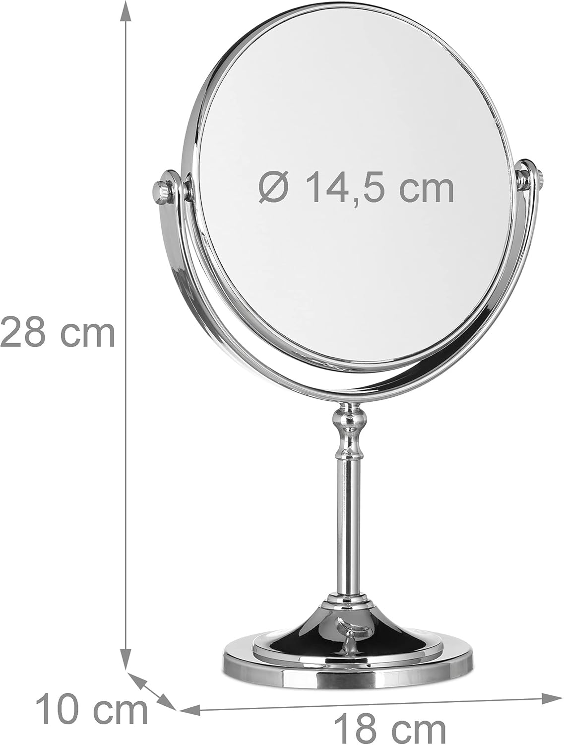 Thumbnail 3 de Relaxdays Espejo Aumento de Mesa Plateado 🪞 - Compacto y Práctico