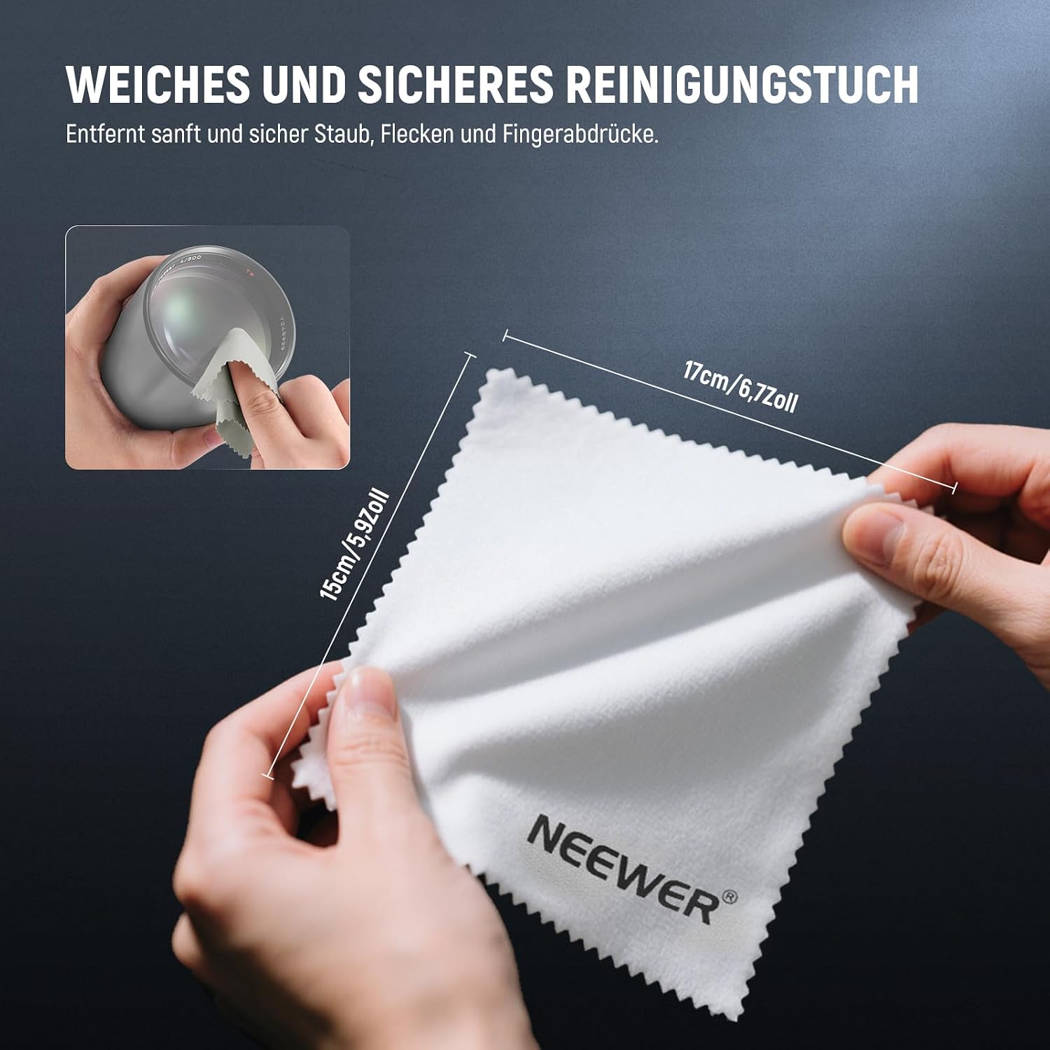 Thumbnail 2 de NEEWER 2 in 1 Kamera-Reinigungsset HM-50: Luftbläser + Reinigungstuch für Objektive, Sensoren und Displays