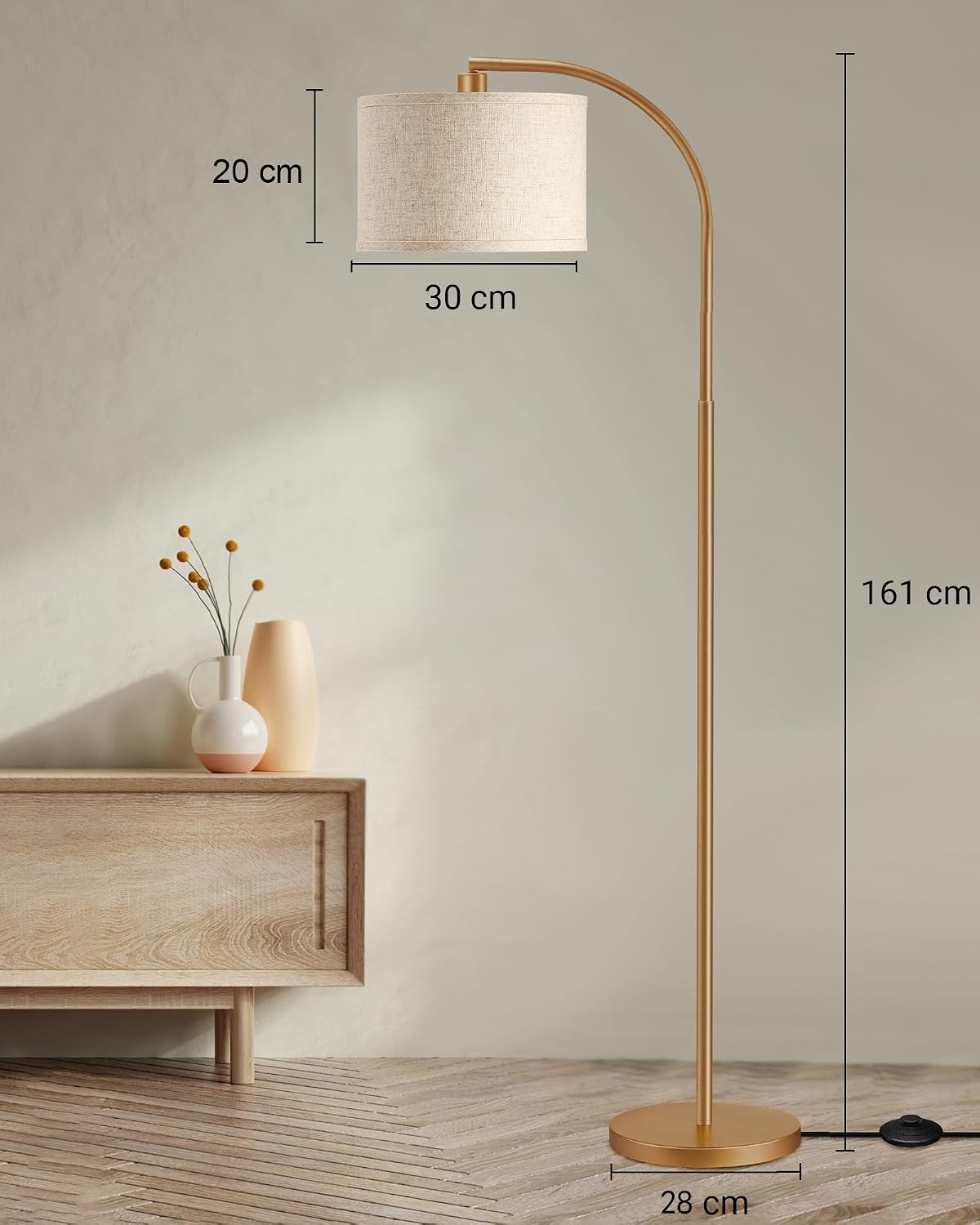 Thumbnail 3 de EDISHINE Stehlampe Wohnzimmer 161 cm mit Bogen