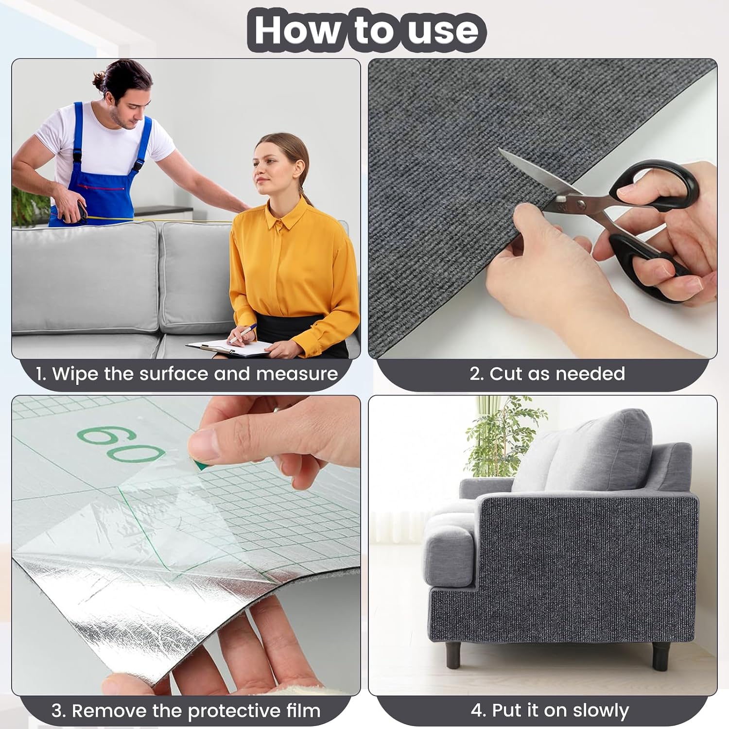 Thumbnail 5 de FaAmour 30x100CM Sofa Protector Dark Grey