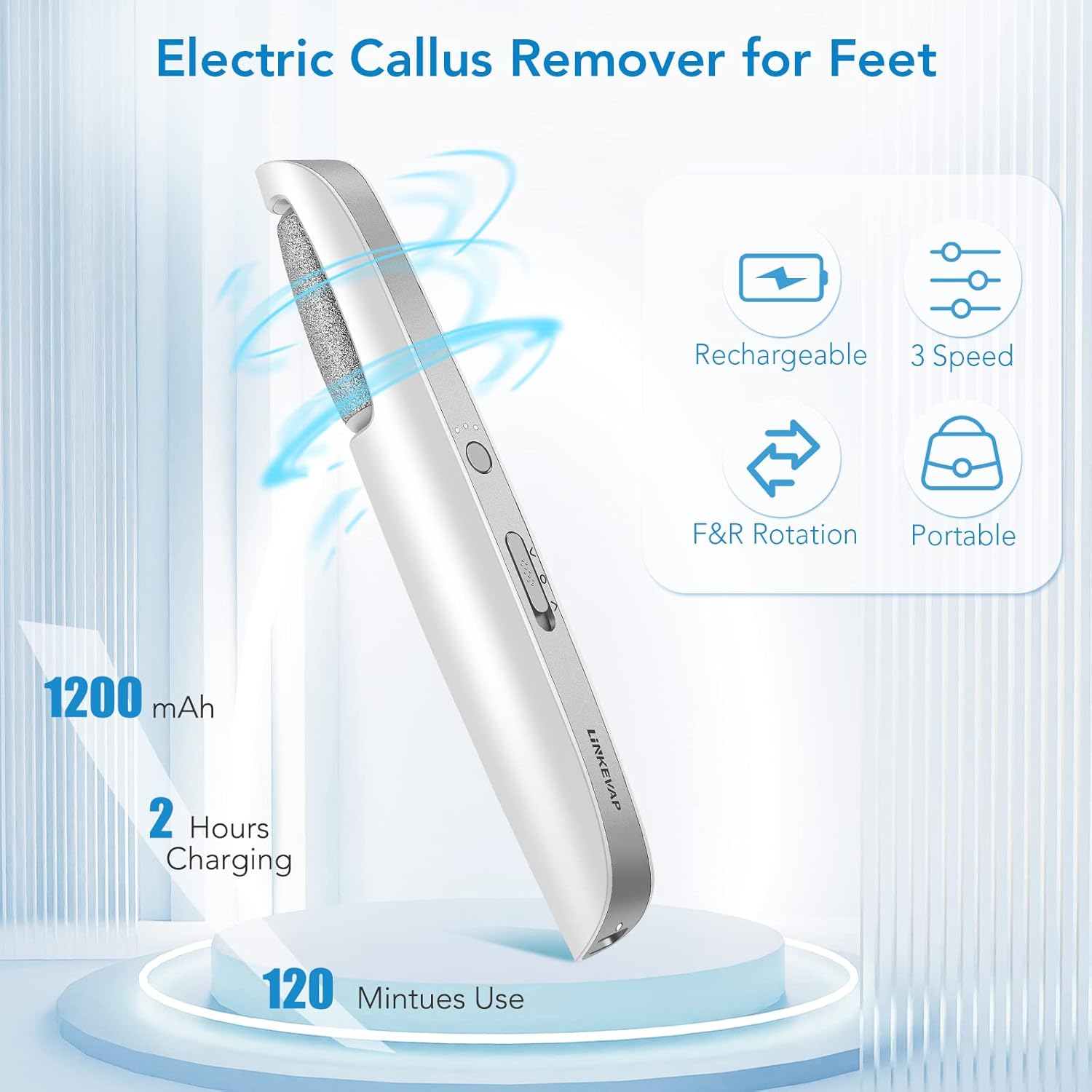 Thumbnail 2 de LINKEVAP Electric Callus Remover for Feet Professional Pedicure Kit (Cold White)