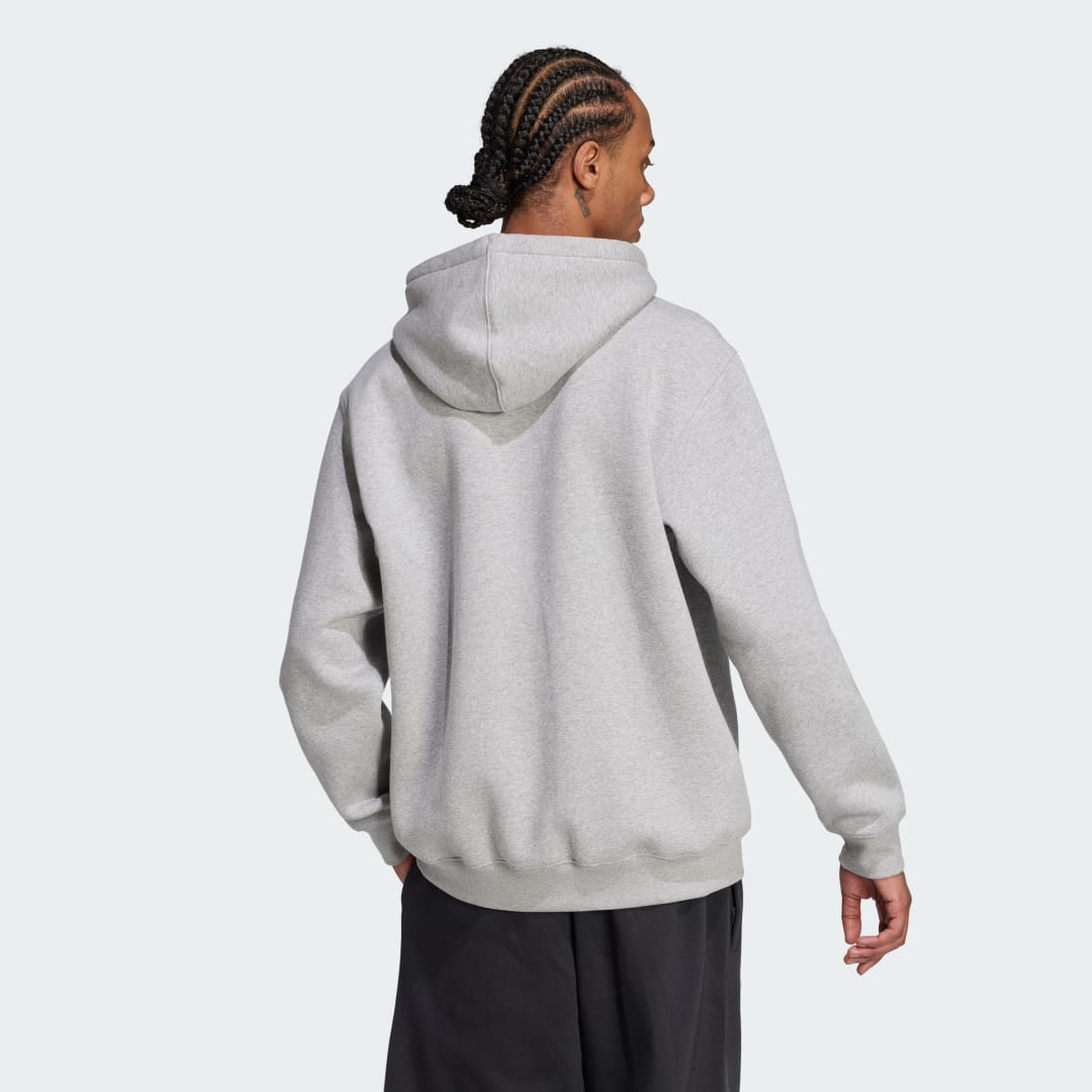 Detalle 2 de Sudadera holgada con capucha Trefoil Essentials de Adidas (gris) – comodidad y estilo all‑round