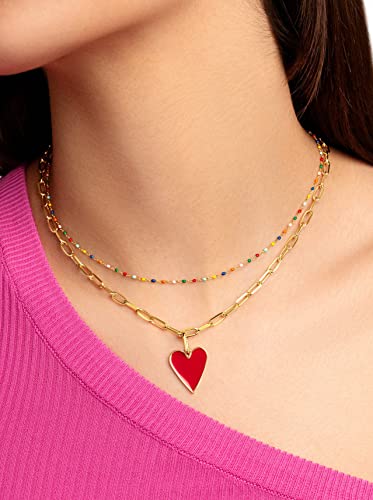 Detalle de Collar Dots Colors Enamel de SINGULARU – Plata de Ley 925 con acabado oro 18K (35 cm + 5 cm de alargador)