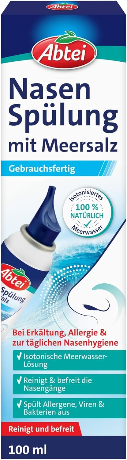 Abtei Nasen Spülung mit Meersalz – isotonische Nasenspülung für tägliche Hygiene und Erkältung