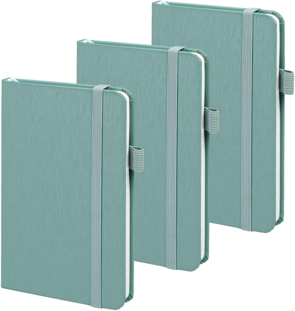 Thumbnail 6 de ONAVIA A6 Taschen-Notizbuch im 3er Pack – kleine Hardcover Journale mit Linien, Grün/Rosa/Kornblumenblau