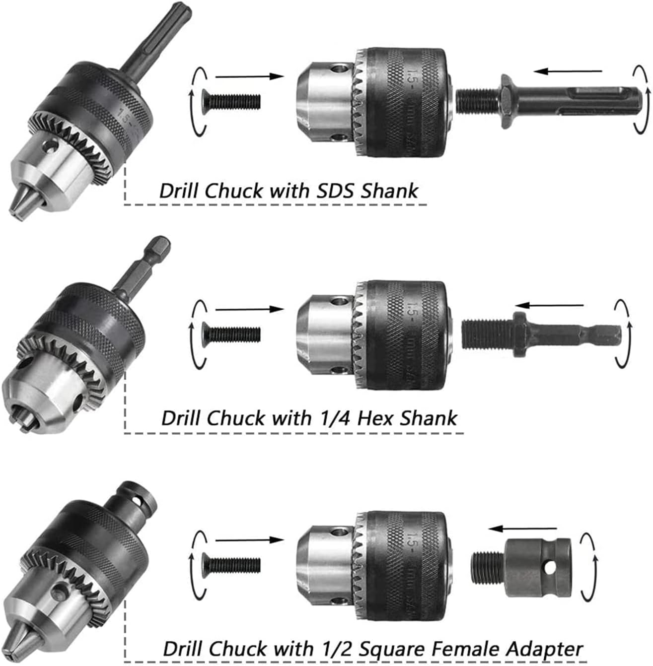 Thumbnail 4 de WOMGF 1/2"-20UNF borrchuck 1,5–13 mm med SDS-plusadapter