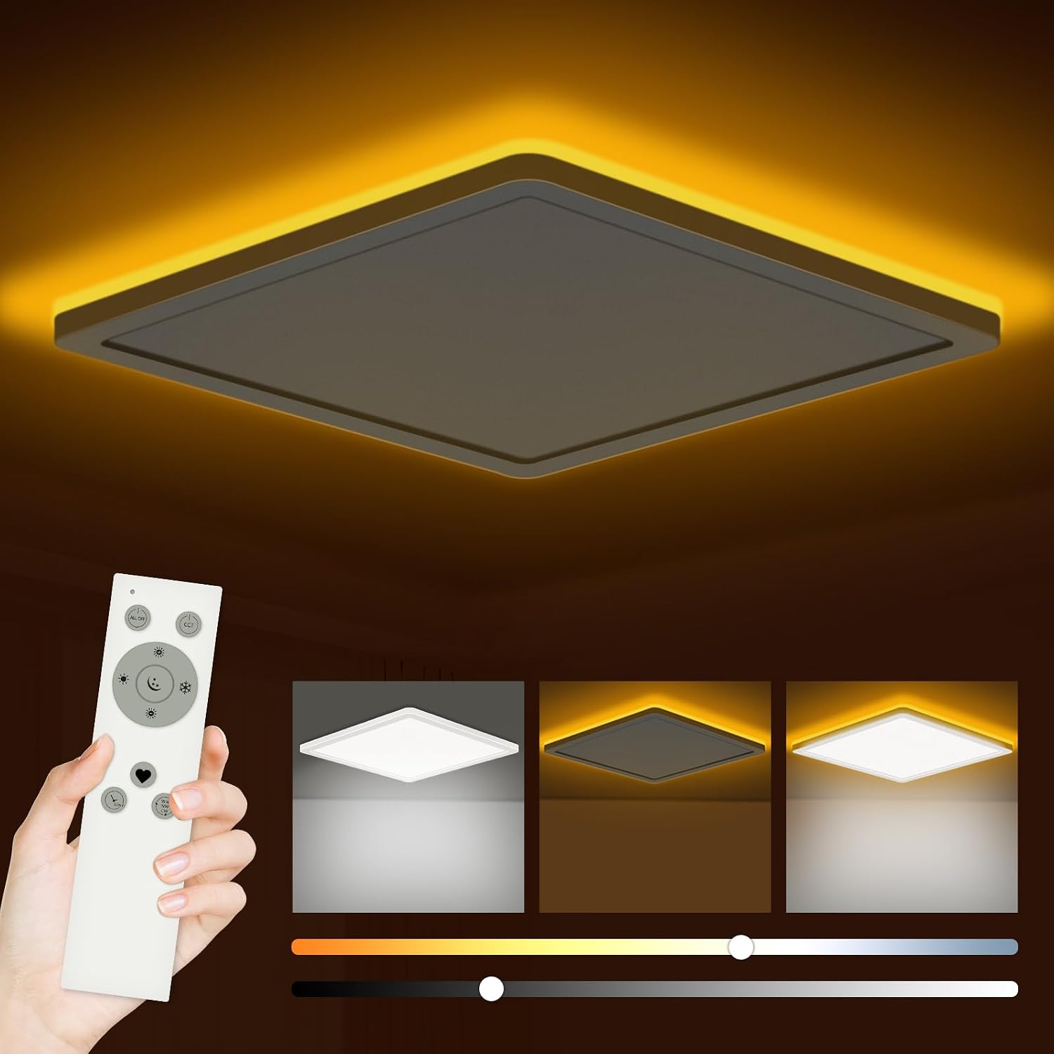 Detalle de Bowfar LED Deckenleuchte Flach 24W 2800LM