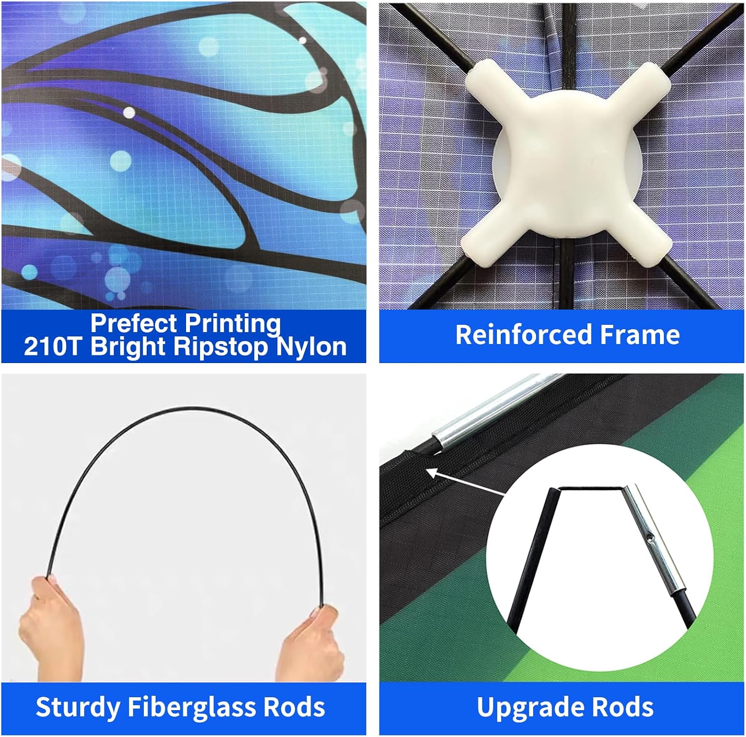 Detalle 2 de Kites for Kids & Adults Beach Kites Set for Beginners (Butterfly, Octopus & Triangular) — Kite String Included