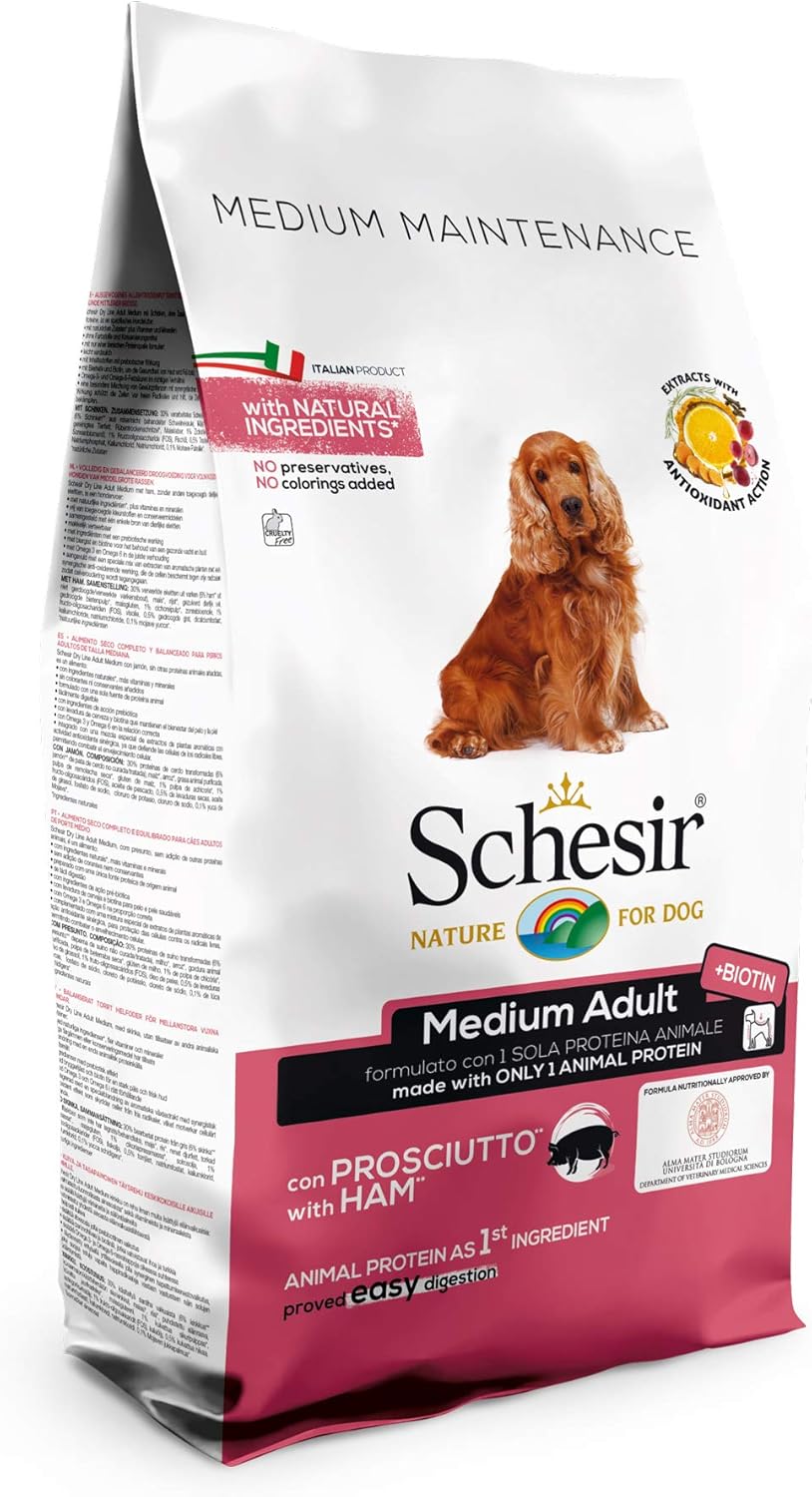Thumbnail 1 de Schesir Dog Medium Maintenance Schinken – trockenes Hundefutter für mittelgroße Rassen, 12 kg