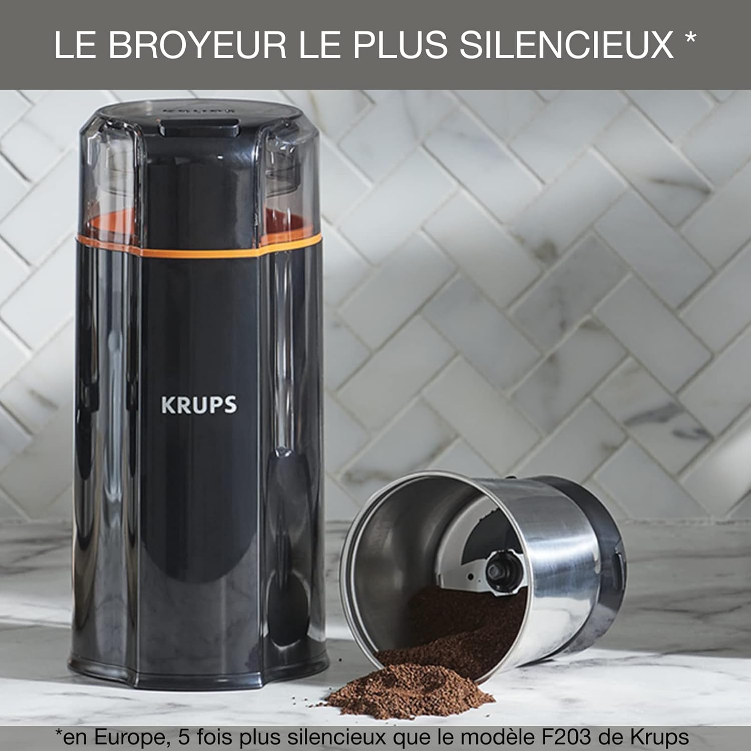 Detalle 1 de KRUPS Silent Vortex GX3328 koffiemolen, 175 W en uitneembare RVS-kom