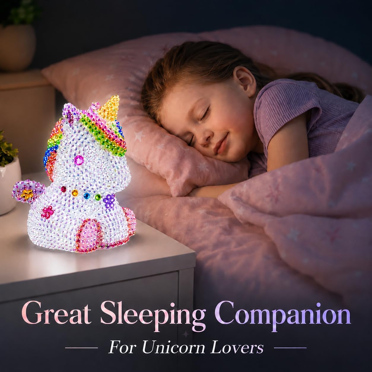 Detalle 2 de HappyGoLucky Set luci Unicorno 4D Diamond Painting