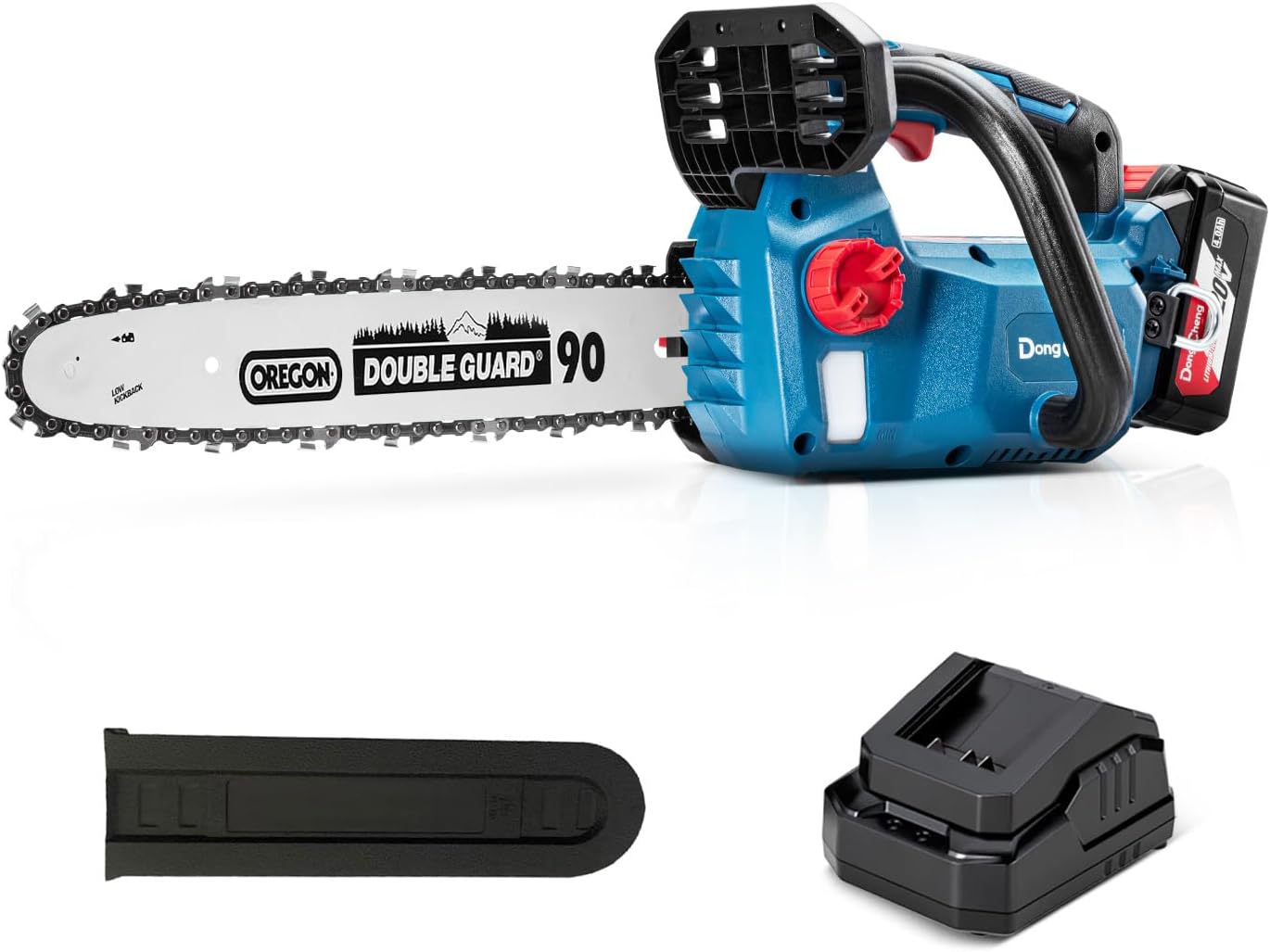 Detalle de DongCheng Tronçonneuse sans fil 20V avec moteur brushless et guide Oregon 30 cm
