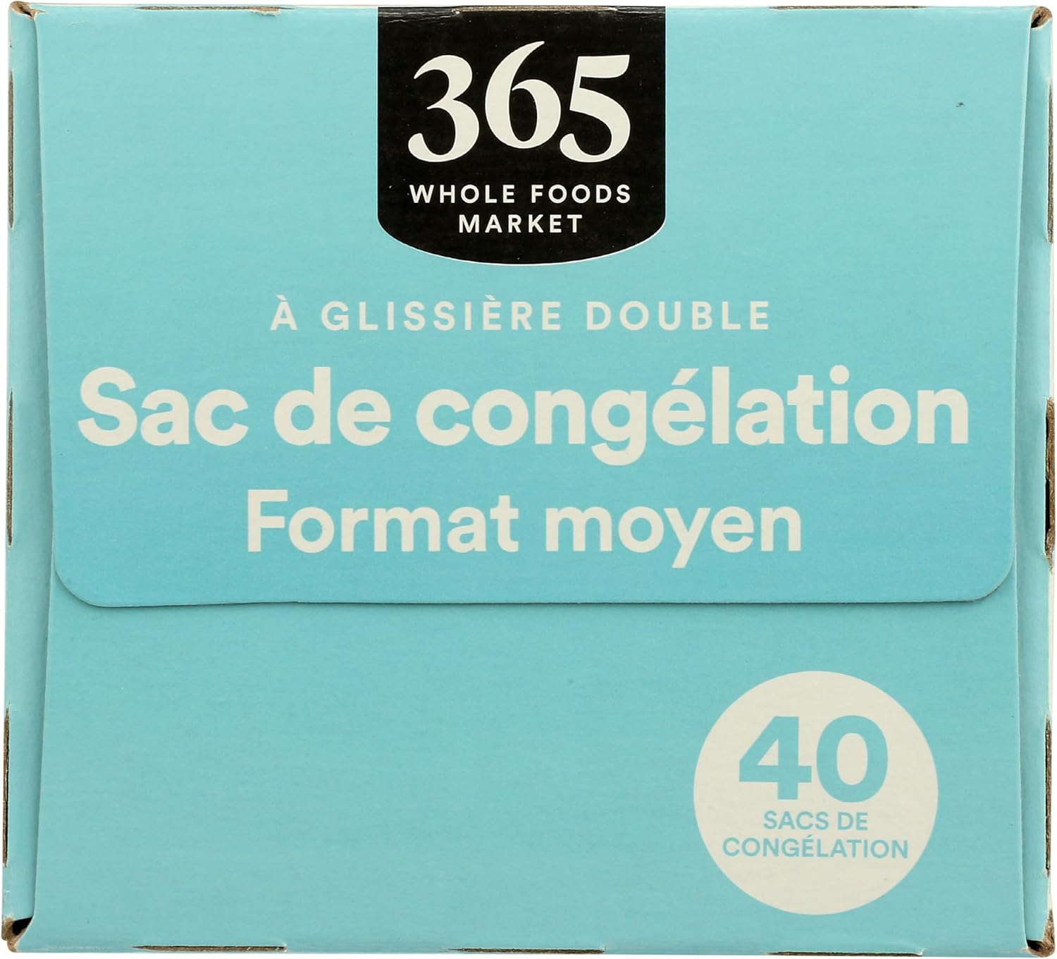 Detalle 2 de 365 by Whole Foods Market Quart Freezer Bags, Double Zipper, 40 Count