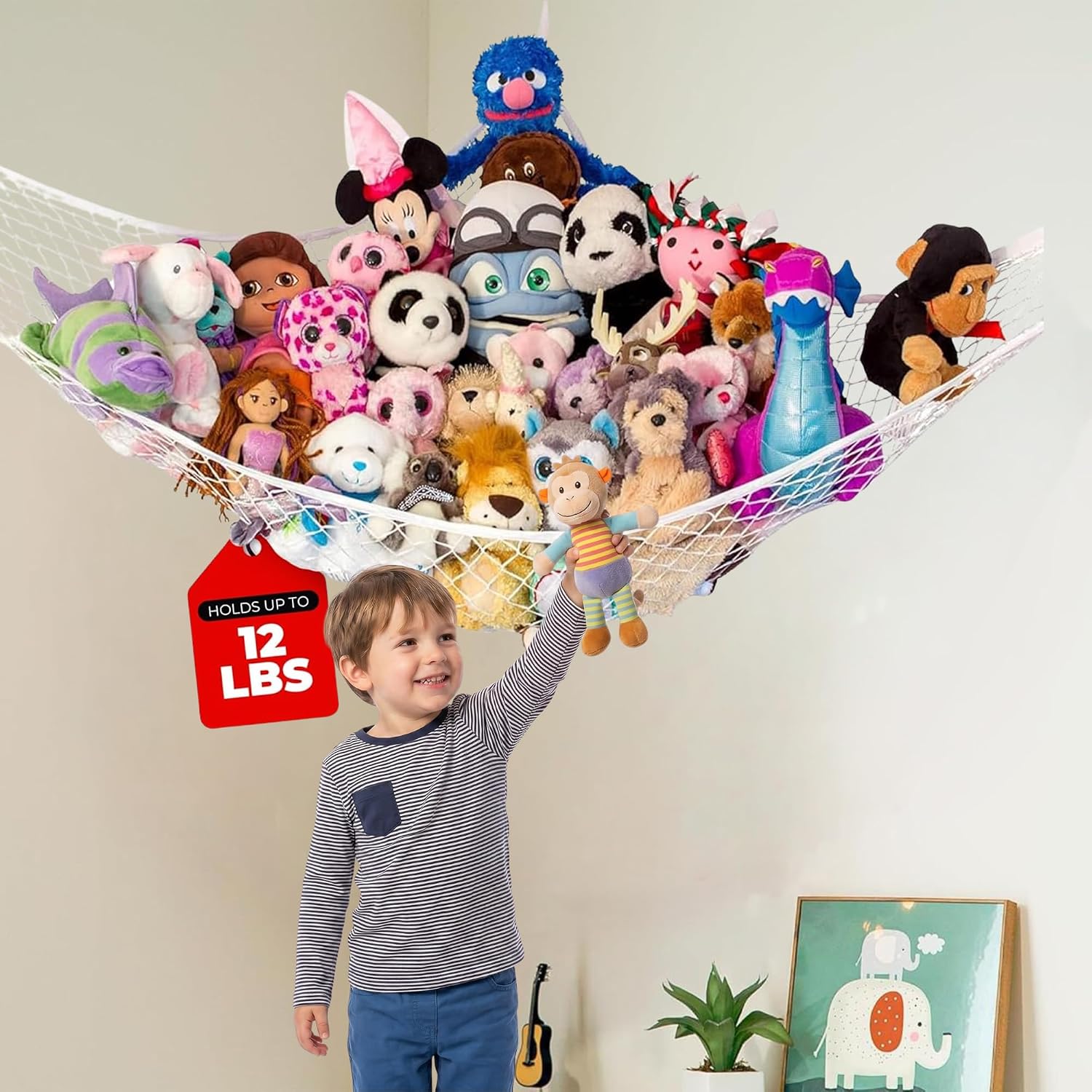 Lilly's Love Teddy Hammock: Large White Toy Hammock for Stuffed Animals
