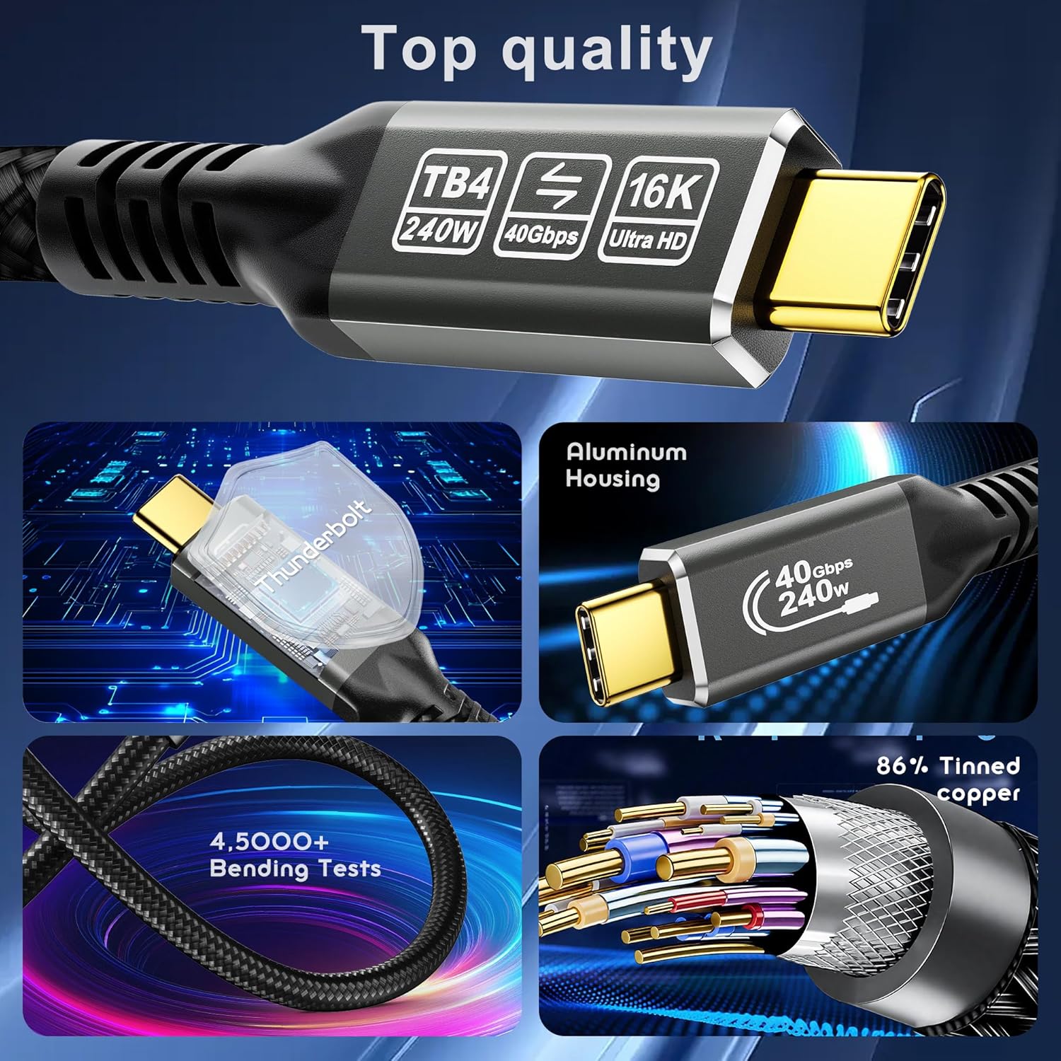 Thumbnail 4 de CAKOBLE Thunderbolt 4 cable 2m, 40Gbps ⚡