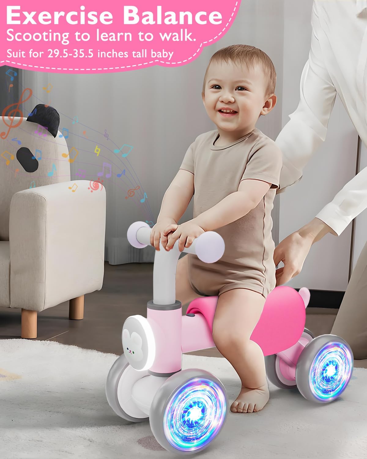 Thumbnail 5 de Toddler Toys Balance Bike 4-Wheel Light Music
