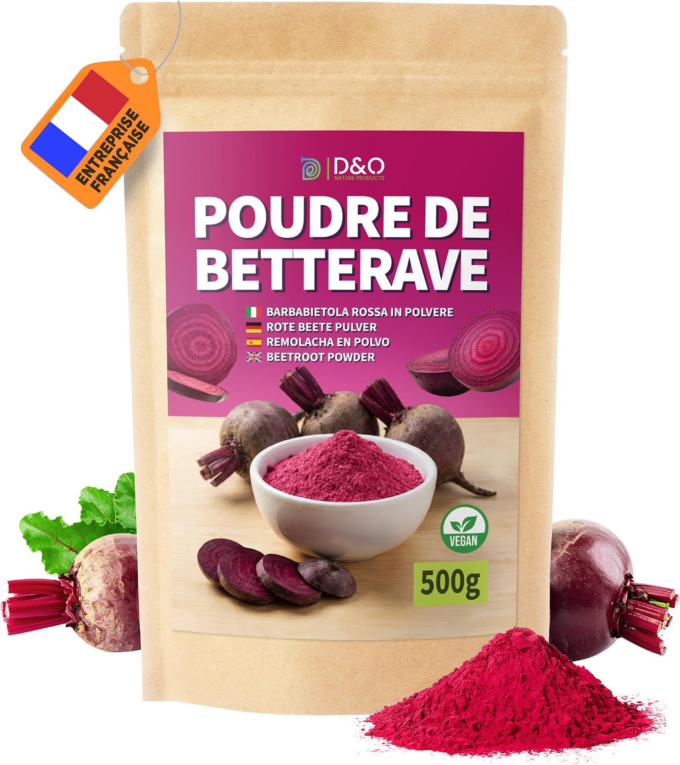Thumbnail 6 de DETOX ORGANICA Poudre de betterave rouge 100% naturelle (250 g) – colorant alimentaire vegan, à utiliser chaud ou froid