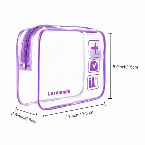 Detalle de Lermende Transparente TSA-Kulturtasche PVC, wasserdicht – 2er-Set