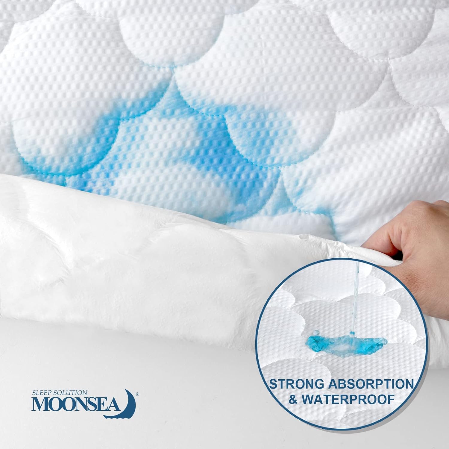 Detalle de Moonsea Kids Air Mattress Pad, Waterproof Quilted Cover for Toddler Travel Beds