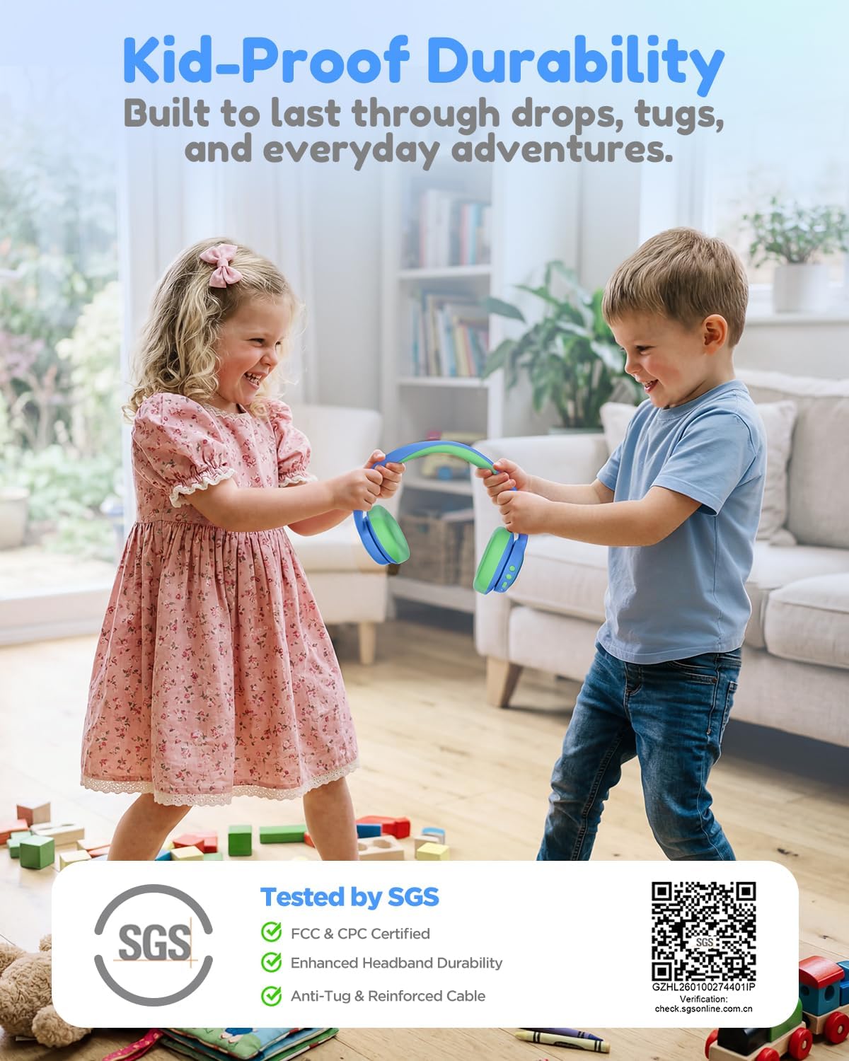 Detalle 2 de Acer OHR702 Kids’ Wireless Over-Ear Headphones, 85 dB Limit, Bluetooth 6.0
