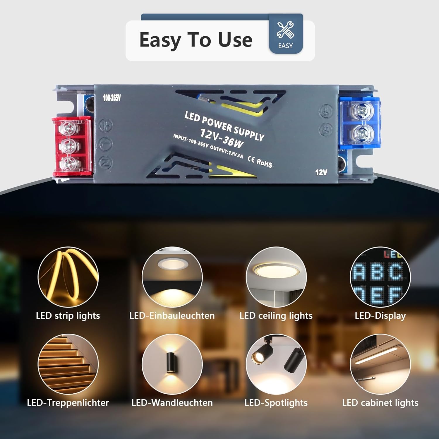 Thumbnail 6 de SUCIKORIO Transformador LED 12V 36W ⚡ Fuente de Alimentación