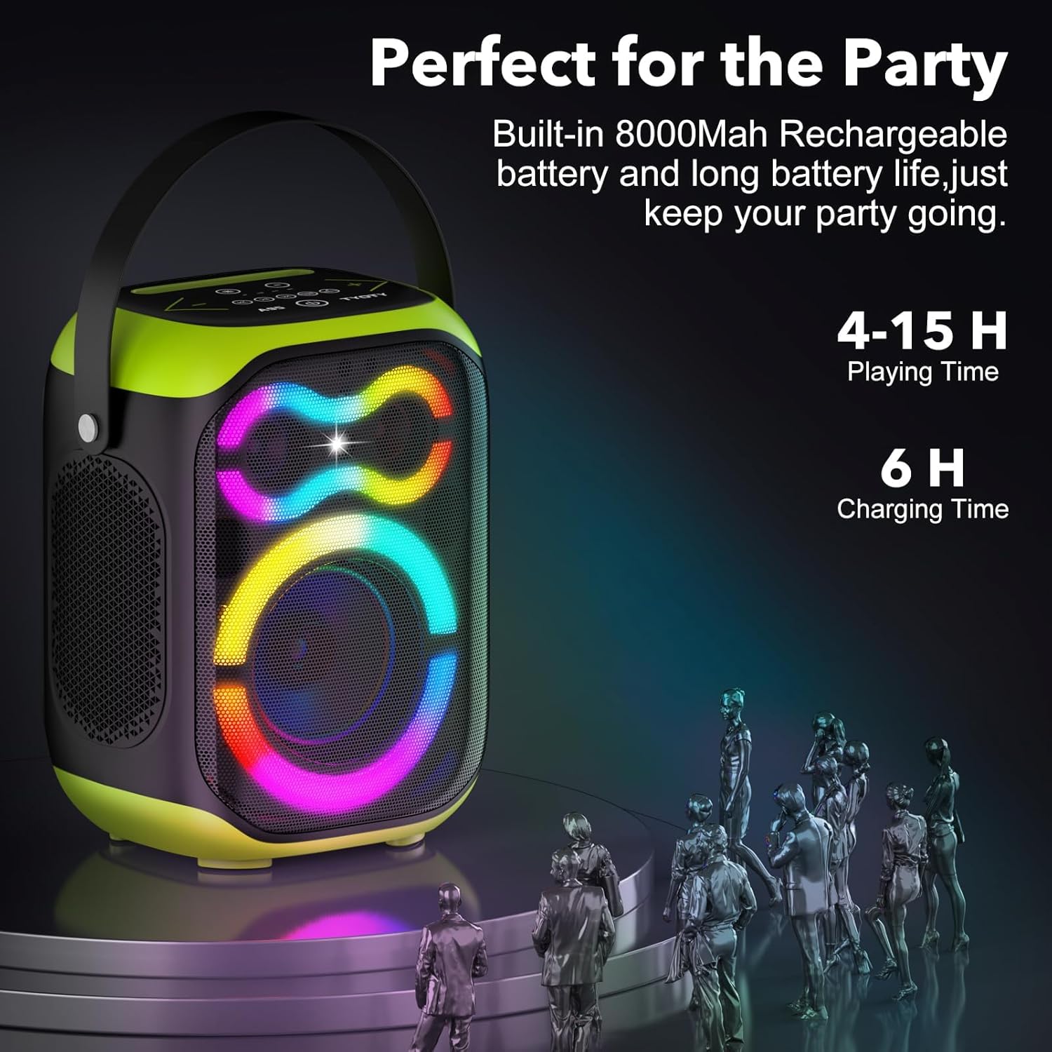 Thumbnail 3 de TYOTY A95 80W Portable Bluetooth Speaker with Subwoofer, LED Lights and TWS pairing