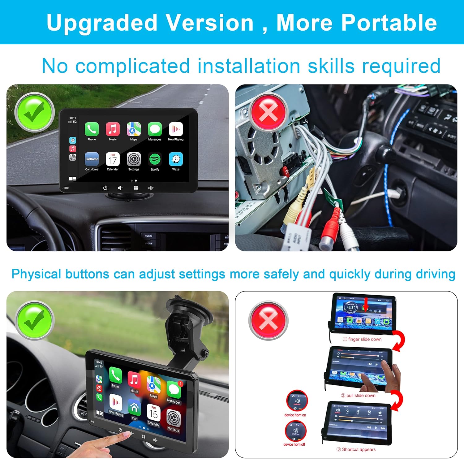 Thumbnail 5 de Portable Car Stereo 7 Inch 1080P