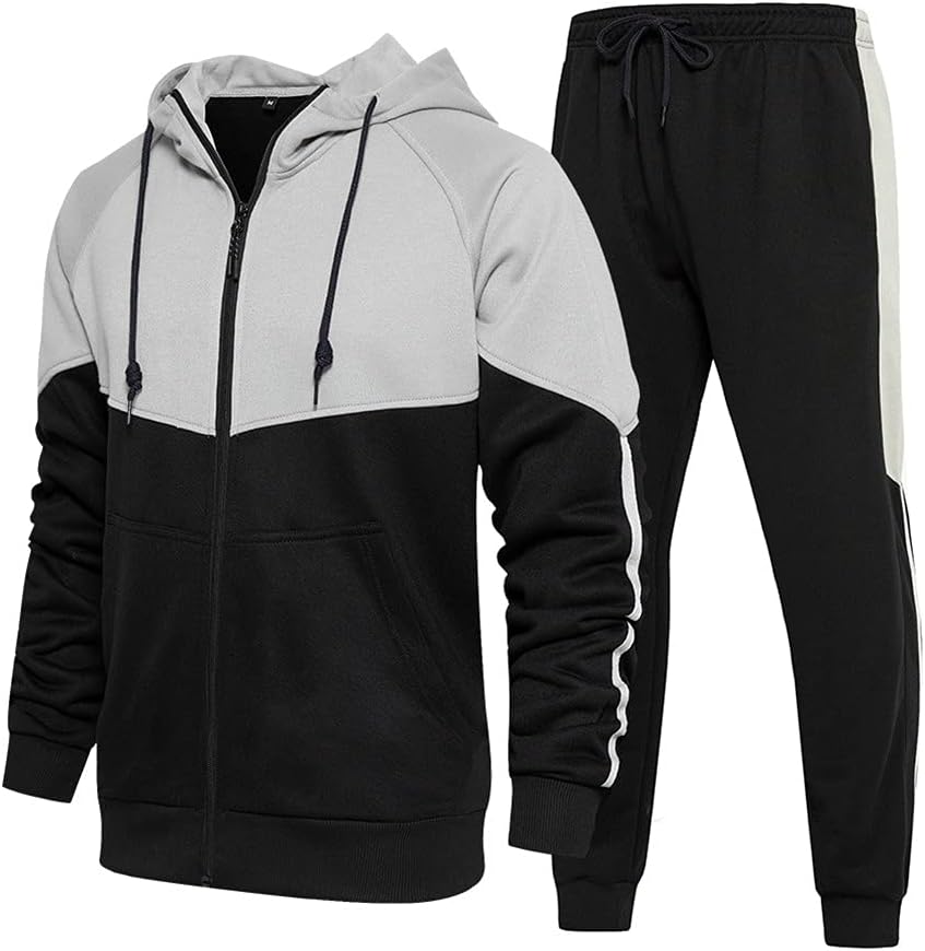 Detalle de AOTORR men’s full-zip hooded tracksuit set with pockets