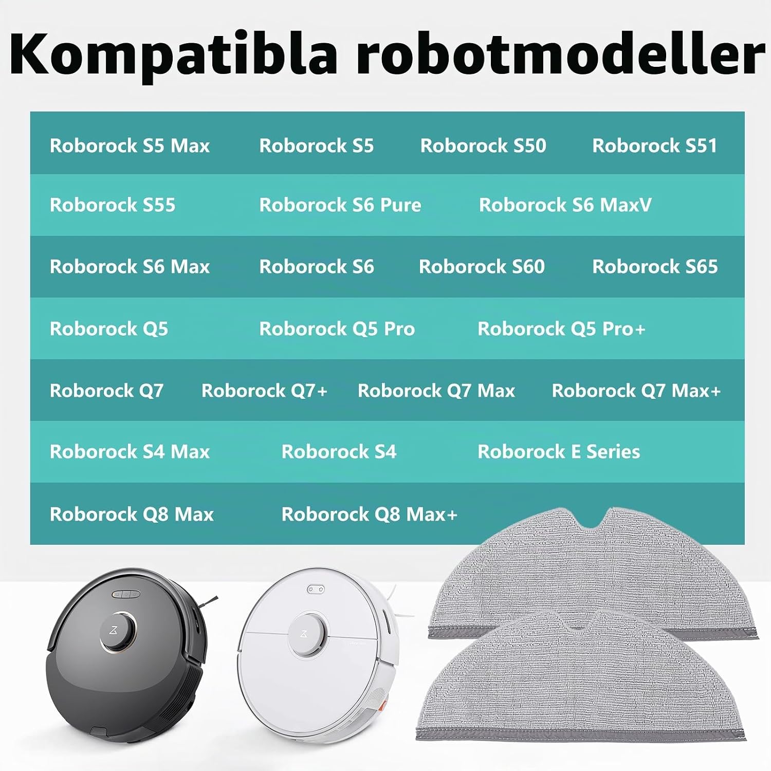 Thumbnail 6 de Chuancheng Pro-Clean-moppdukar, 5-pack i mikrofiber för Xiaomi Roborock
