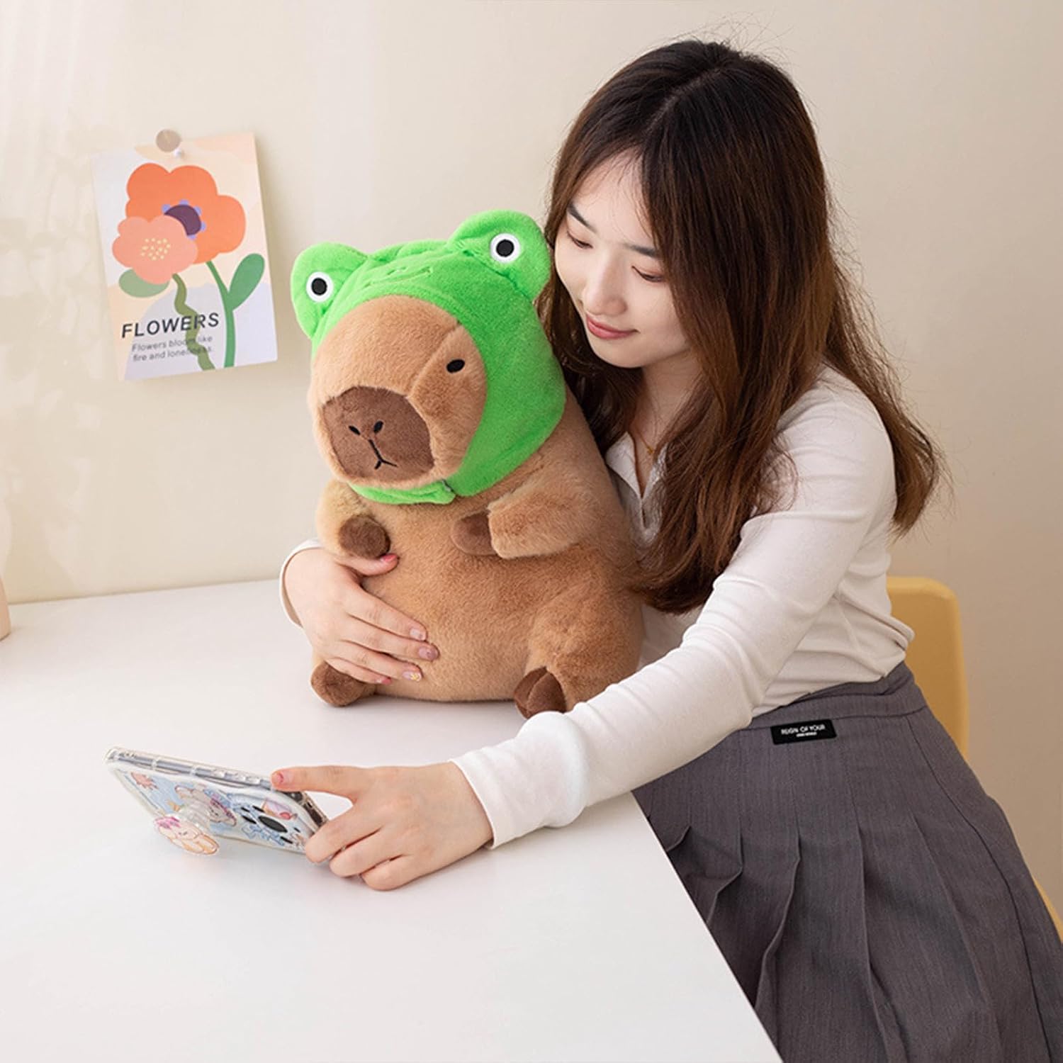 Detalle de Shownicer Capybara Kuscheltier – 35 cm Plüschkissen, superweich und CE-zertifiziert